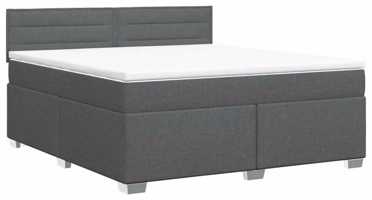 Letto a molle con materasso grigio scuro 160 x 200 cm in tessuto