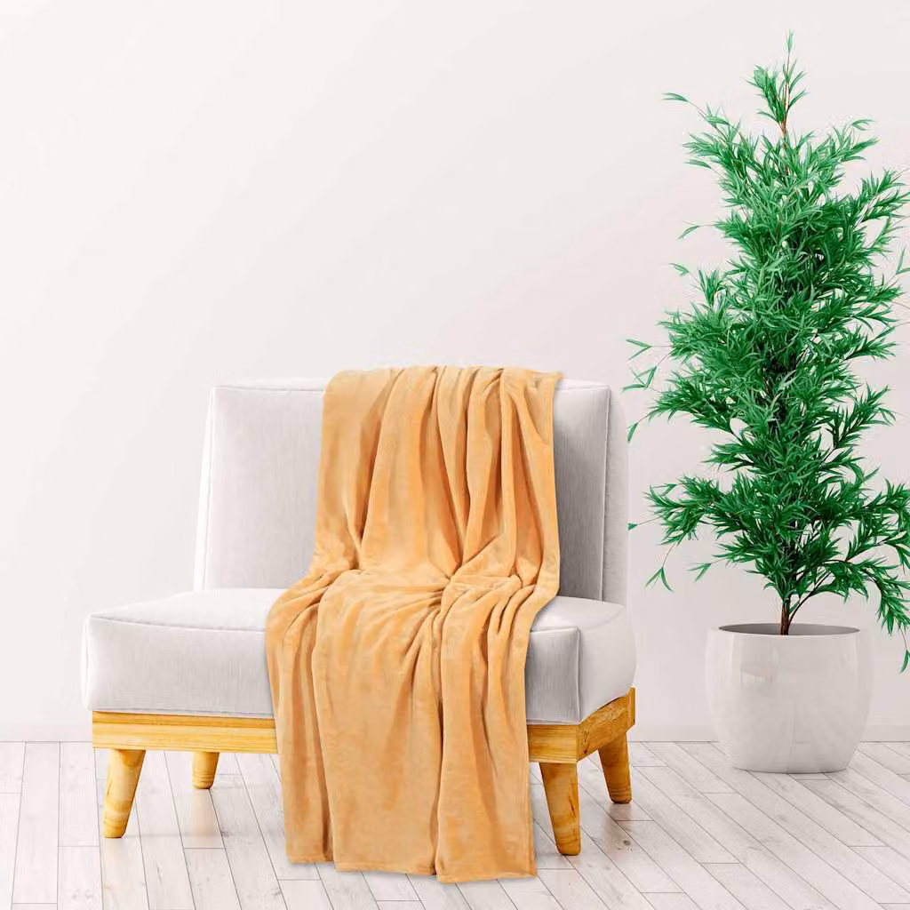 Coperta vidaXL Nebbia del Deserto in Poliestere, Colore Beige/Marrone/Arancione, L: 150 cm x P: 200 cm