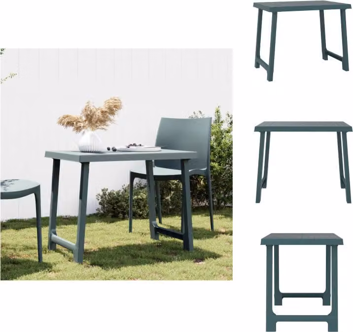 vidaXL Tavolo da campeggio verde 79x56x64 cm PP aspetto legno - Tavoli da giardino