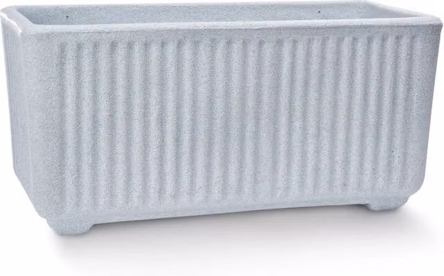 Vaso da giardino rettangolare Cheonda Garden Italia in resina, resistente al gelo e agli urti, disponibile nei colori beige o grigio, L 80 x P 40 x H 40 cm