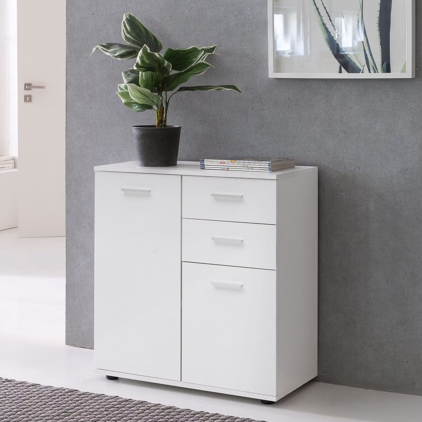 Cassettiera SVENJA con ante e cassetti 71x78x35,5 cm Mobile