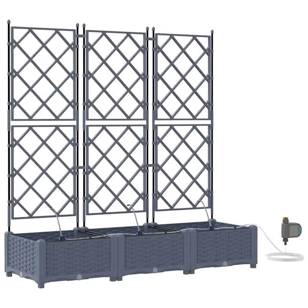 Set di 3 fioriere da esterno vidaXL in acciaio grigio – 2