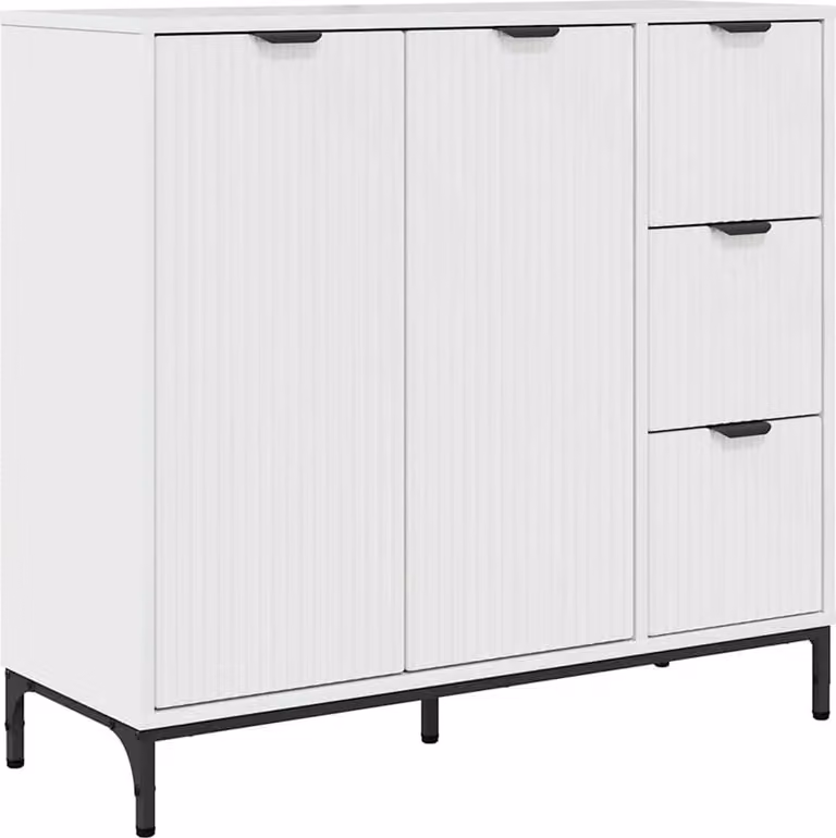 Credenza Bianco Lucido 89,5 x 33 x 82 cm Legno multistrato