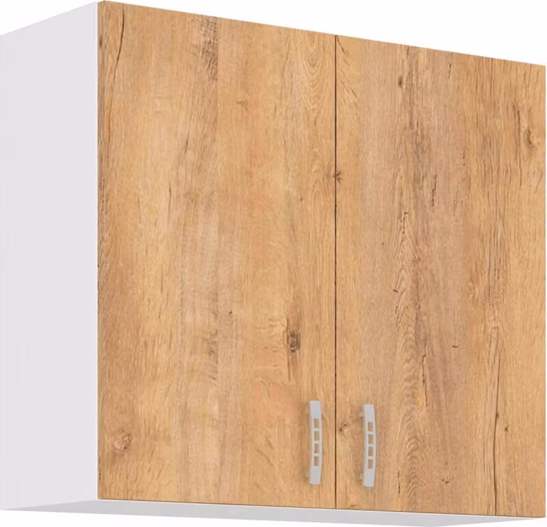 Armadietto superiore da cucina SABRYA - larghezza 80 cm, rovere lefkas / bianco