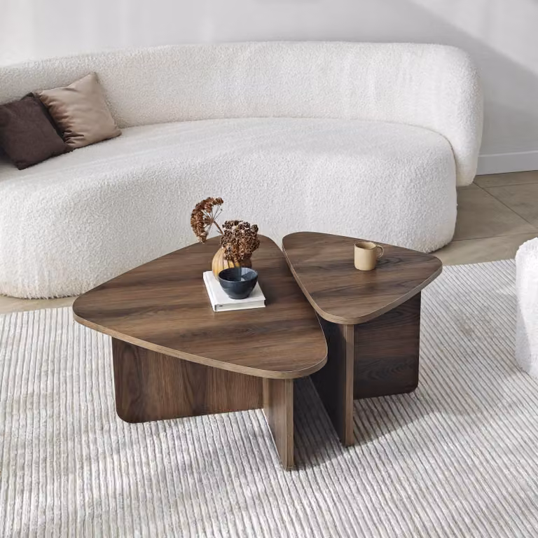 Saraceno - Tavolino da Salotto, 90x60x35h cm Marrone Noce, Modulabile
