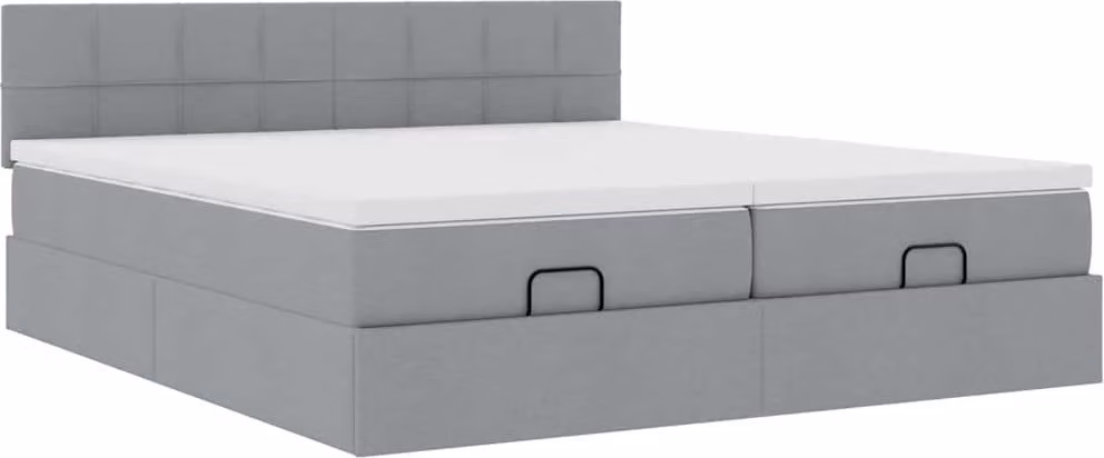 Struttura Letto Pouf con Materassi 200x200 cm in Tessuto
