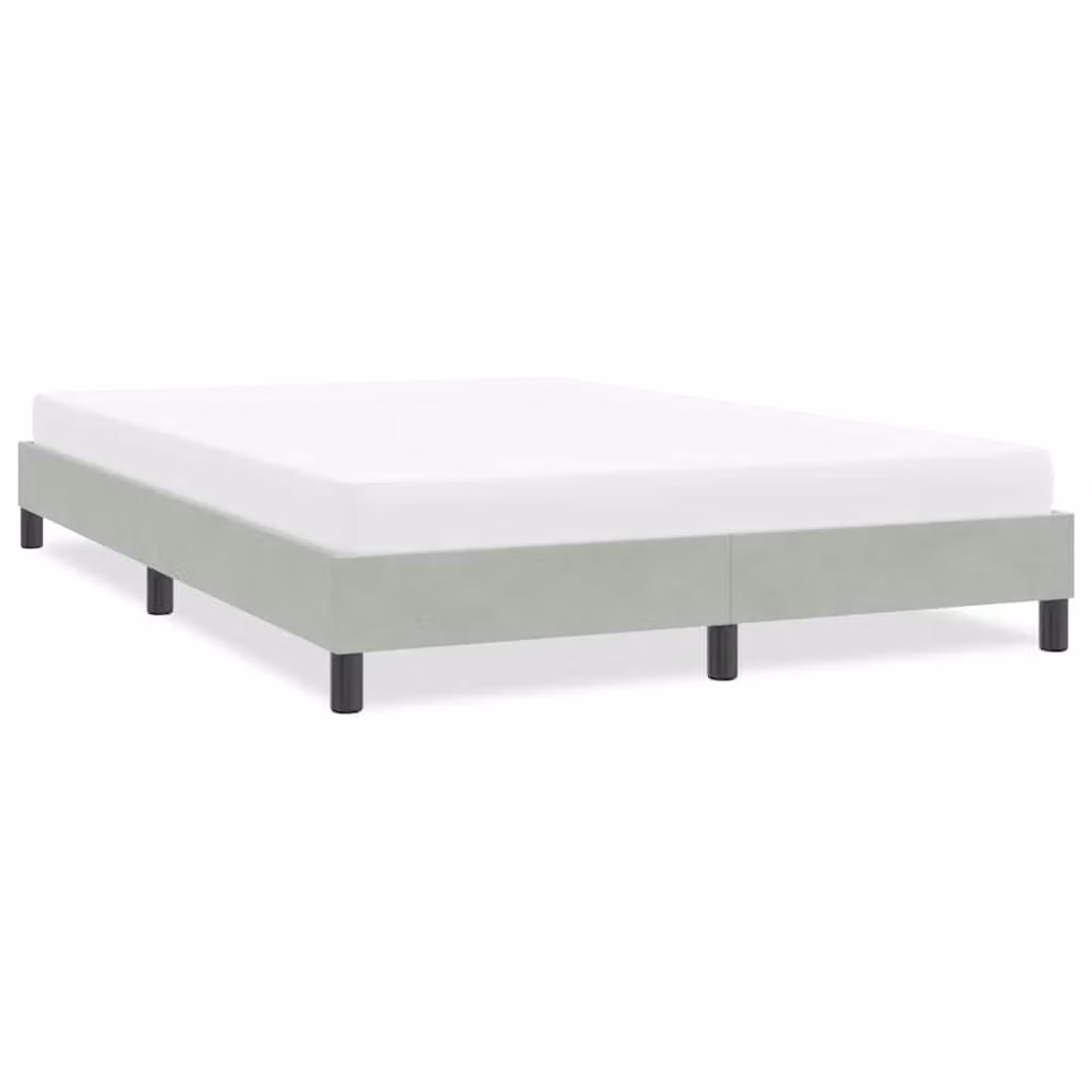 vidaXL Giroletto in Velluto Grigio Chiaro senza Materasso L: 160 cm, P: 213 cm