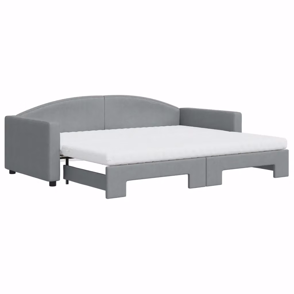 Divano Letto Estraibile Moderno vidaXL in Tessuto Grigio per Soggiorno e Camera da Letto – 2