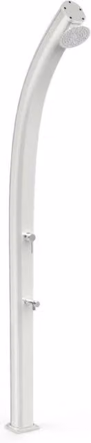 Doccia Solare Jolly Top Line Arkema Design in Alluminio con Miscelatore e Lavapiedi, Colore Perla Bianca, 25 Litri