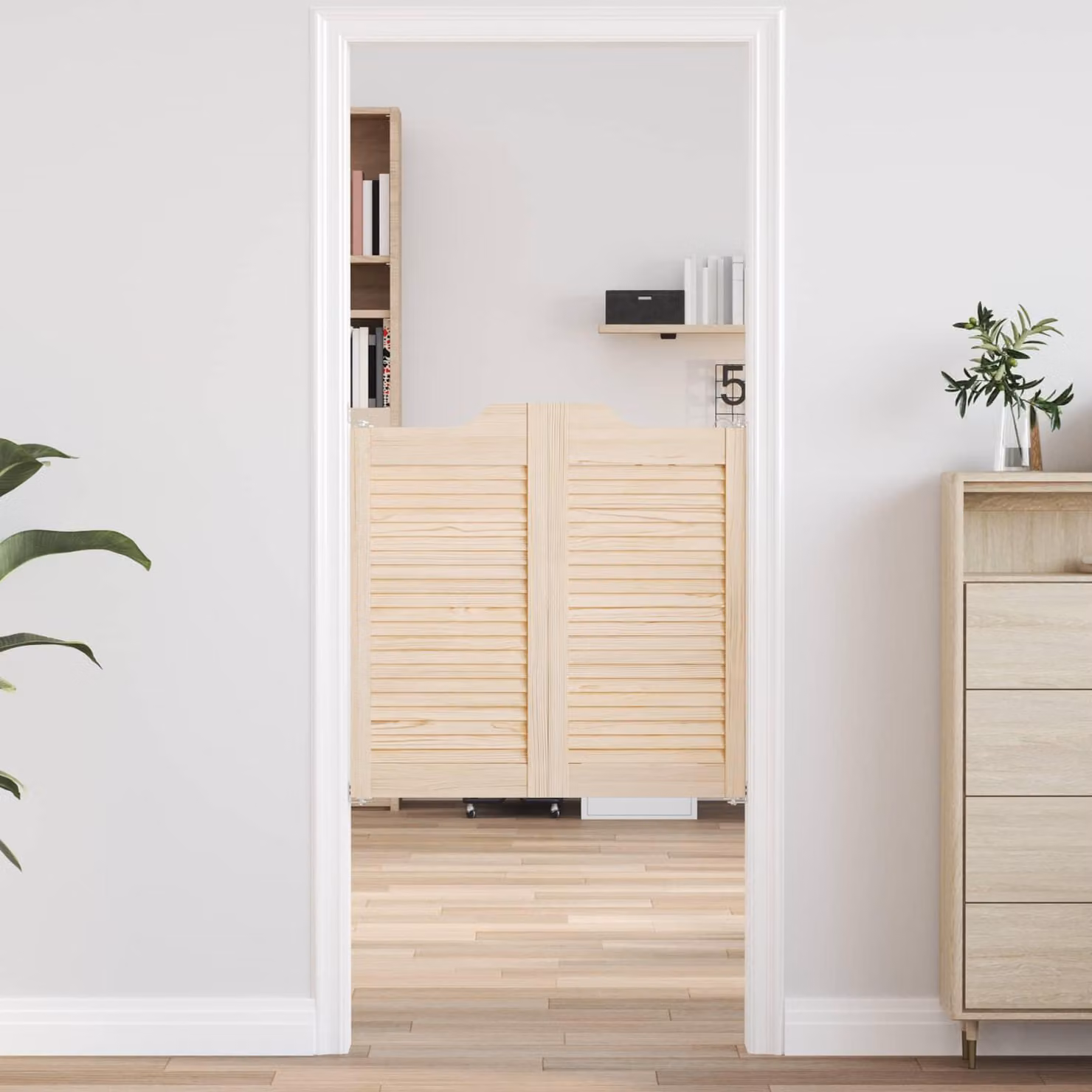 Porte Swing 2 pcs Naturale Legno Massello di Pino