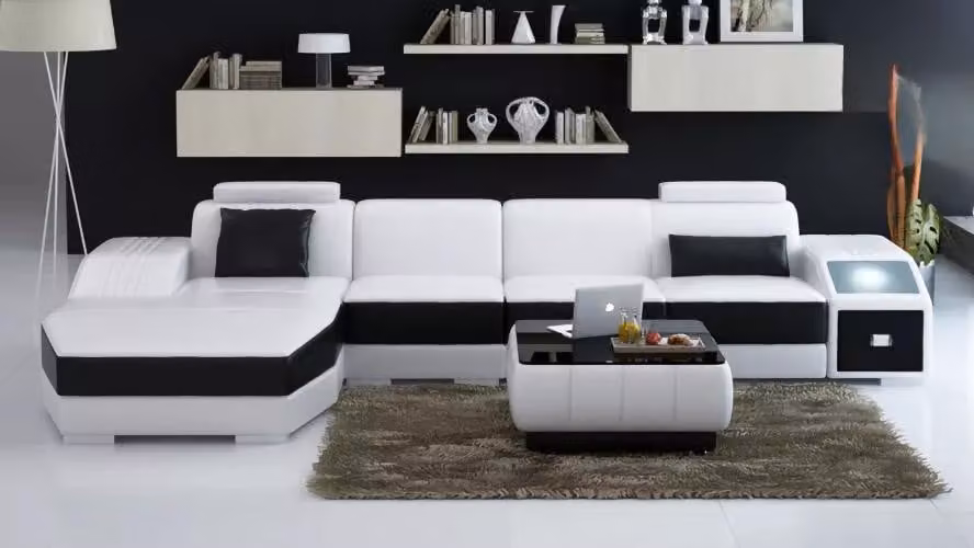 Wohnzimmer Ledersofa Ledercouch Couch Garnituren Sofa Couchtisch Wohnlandschaft