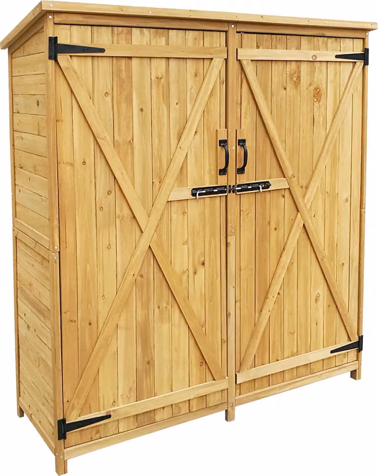 Capanno da giardino Wiltec con porta a 2 ante 1350x500x1540 mm in legno di abete rosso con tetto bituminoso per giardino, terrazza e balcone Capanno per attrezzi Capanno in legno Armadio per attrezzi