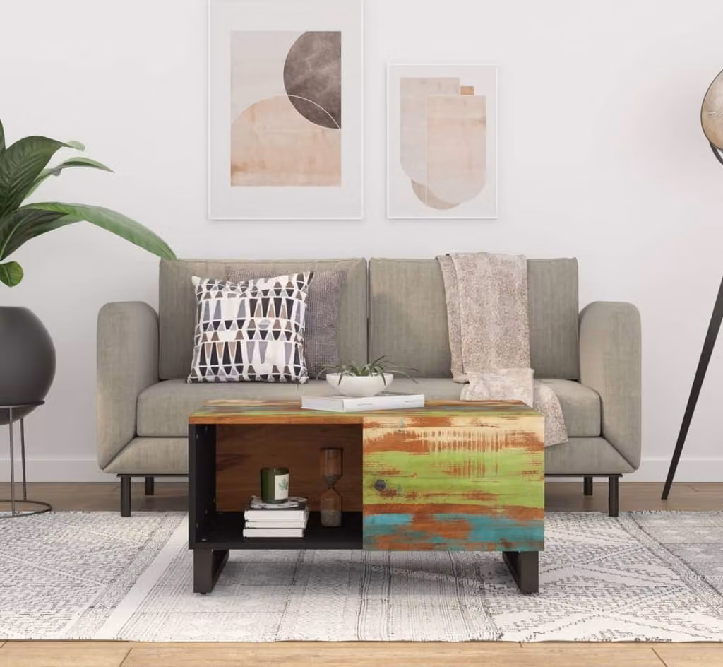 Maison Exclusive - Tavolino da caffè 80x50x40 cm, realizzato in legno massello e materiali compositi