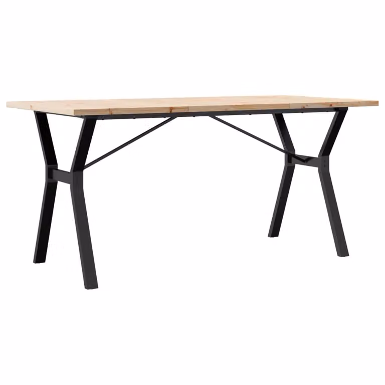 Tavolo da Pranzo Telaio a Y 160x80x75,5 cm Legno Pino e Acciaio