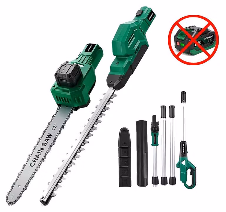 Troncatrice a catena elettrica, asta telescopica, potatore per siepi, set completo con batteria, alimentazione 100V-240V, spina di tipo EU