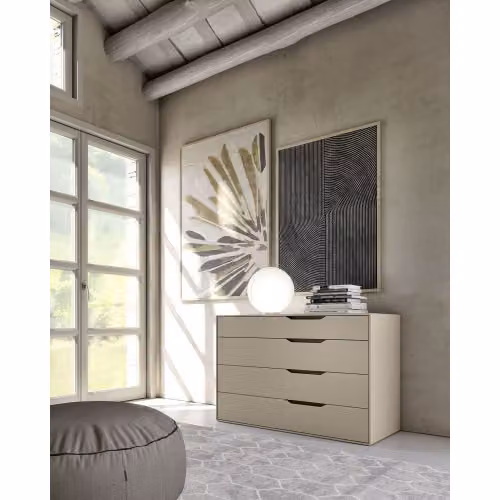 Comò moderno in legno 4 cassetti S75 Time 1