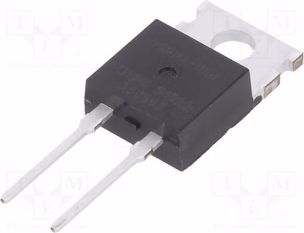 1 x Diodo: raddrizzatore 10A 600V, montaggio su telaio, tipo AC, corrente di breve circuito (Ifsm): 50A, potenza dissipata: 60W, modello DSEP8-06B, diodo universale