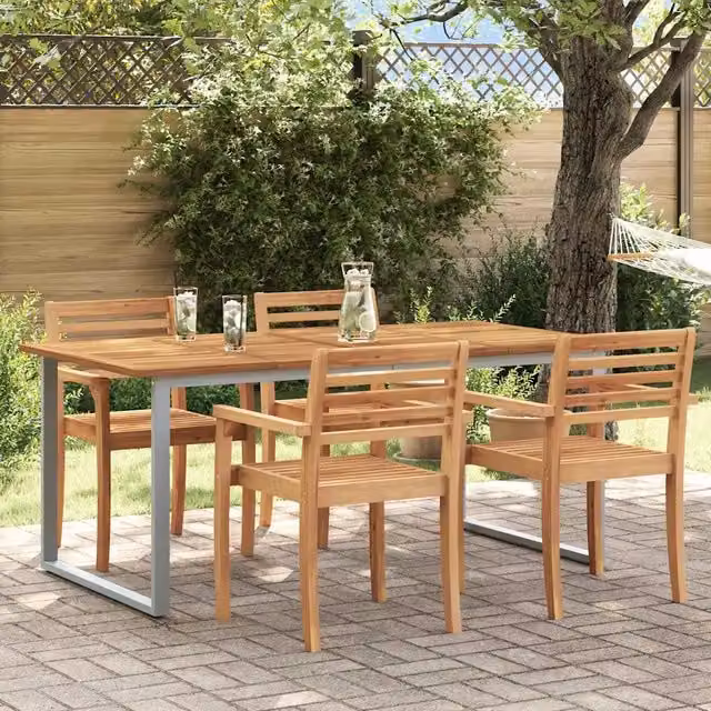 Tavolo da Giardino Grigio 180 x 90 x 75 cm 4010596