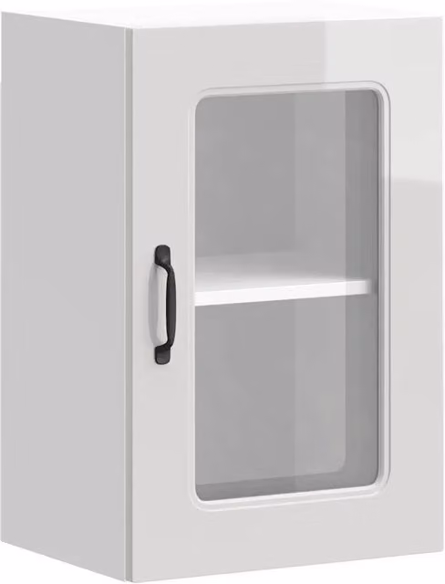 Pensile da cucina moderno pratico contenitore 40 x 31 x 60 cm realizzato in legno composito bianco lucido 02_0049952
