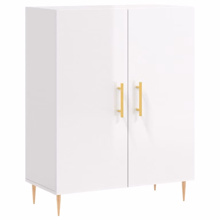 Credenza 69,5x34x90 cm in Legno Multistrato Bianco Lucido