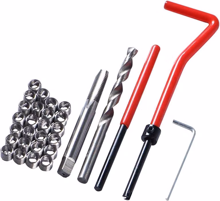 Kit di riparazione filettatura M6x1,0mm, composto da 30 pezzi, per la riparazione di filetti danneggiati