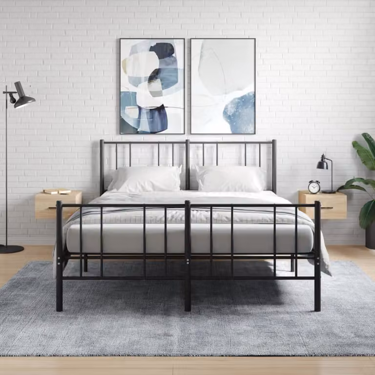 Set di 2 comodini da muro vidaXL in rovere Sonoma, L 35 x P 35 x H 20 cm