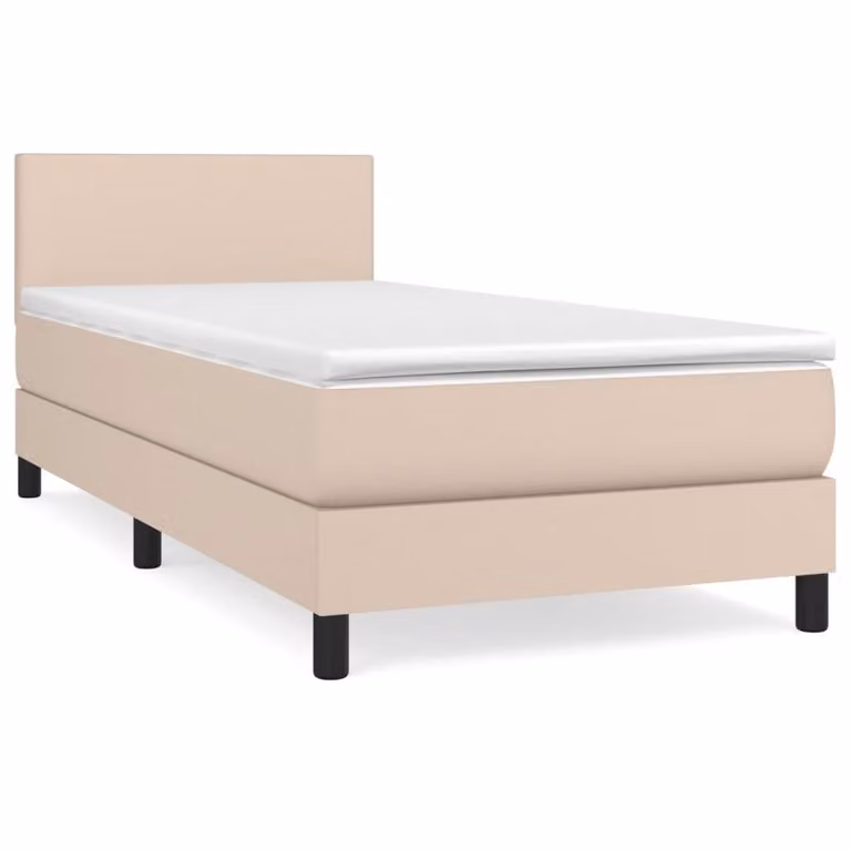 Giroletto a Molle con Materasso Cappuccino 100x200cm Pelle finta