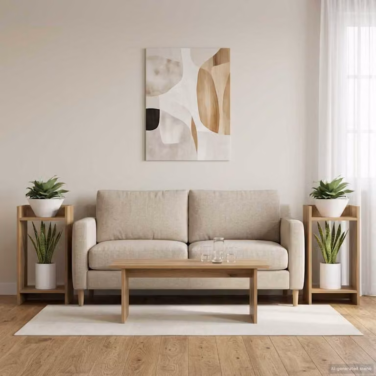 Set di 2 supporti per piante vidaXL in legno color rovere, L/P/H: 30 x 30 x 60 cm