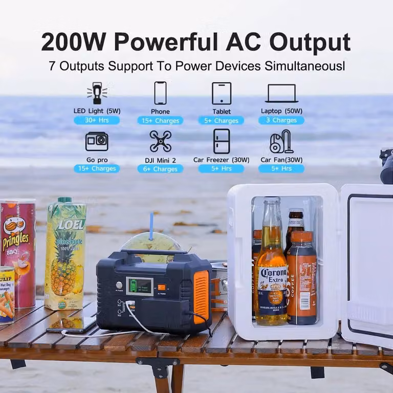 Centralina di alimentazione portatile - Generatore solare a batteria - con pannello solare da 60W - Power bank - Per uso esterno