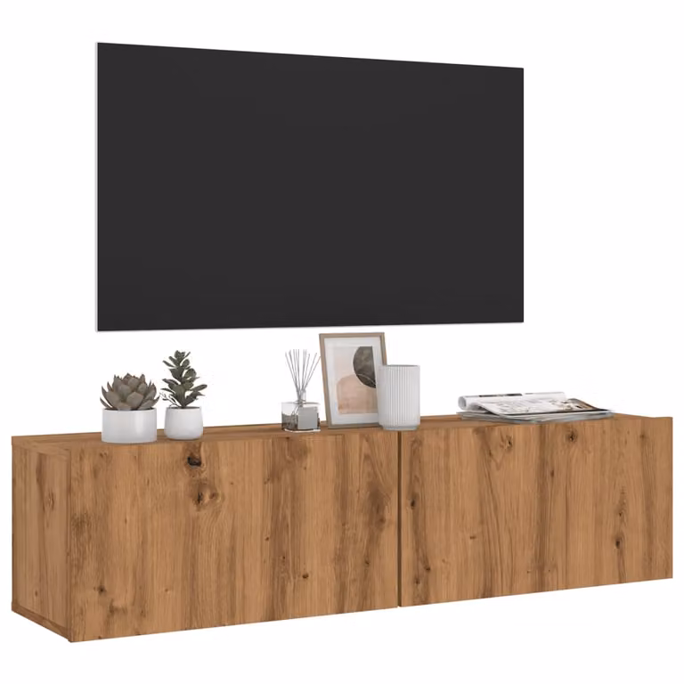 Mobile TV da parete vidaXL in stile moderno, colore marrone, L 120 x P 30 x H 30 cm