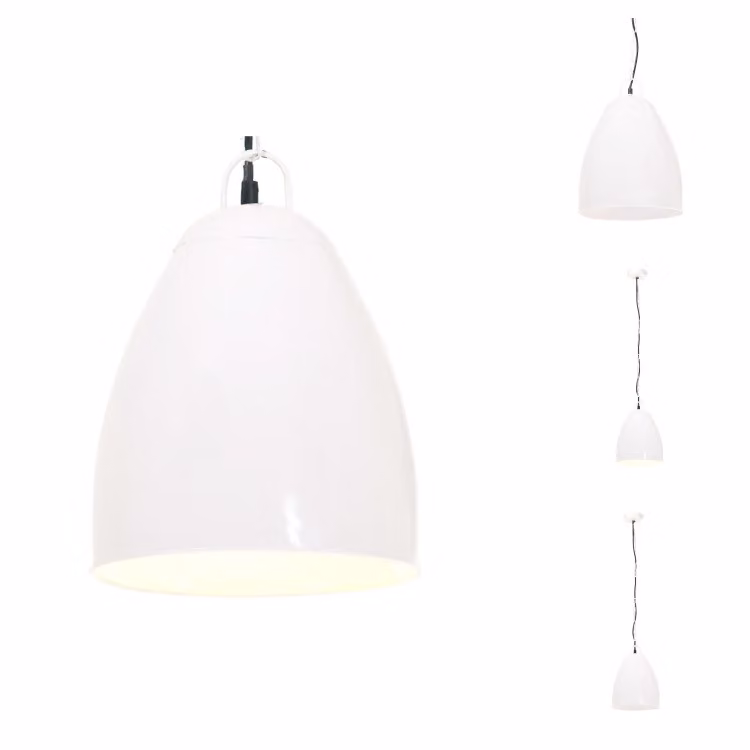 vidaXL Lampada a sospensione in stile industriale 25 W bianca rotonda 32 cm E27 - Lampade
