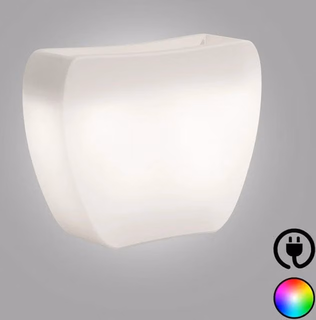 Vaso luminoso moderno di design 100x31 H80 in polimero resistente con LED multicolor per interno ed esterno - Made in Italy - Monacis