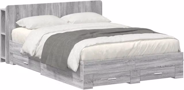 Telaio del letto con storage Sonoma grigio 160 x 200 cm 3433782
