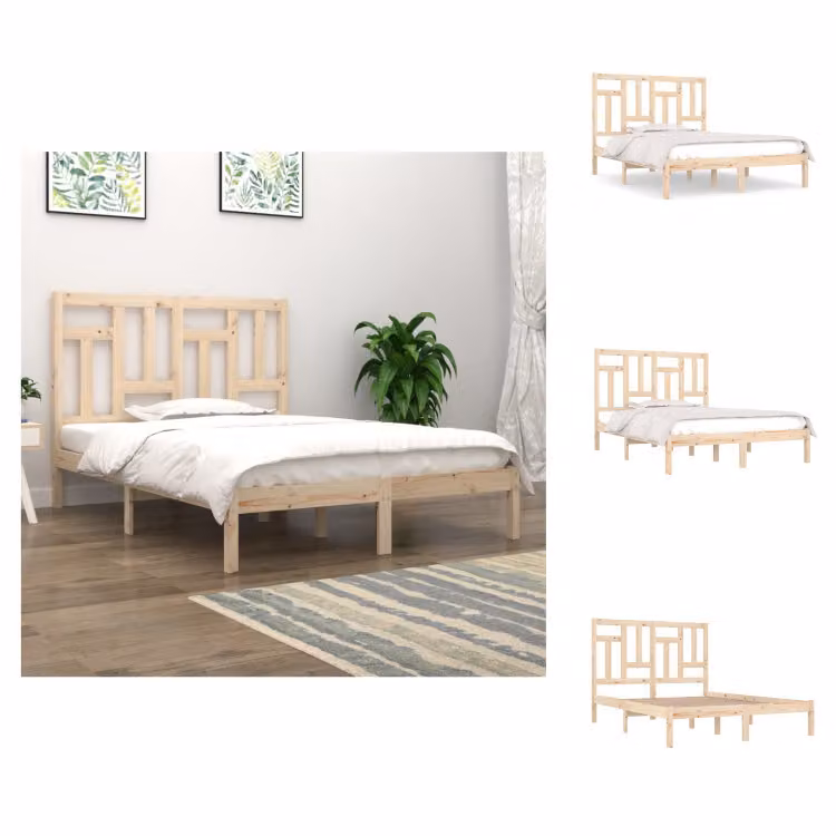 vidaXL Letto in legno massiccio di pino 160x200 cm - Letti e strutture letto