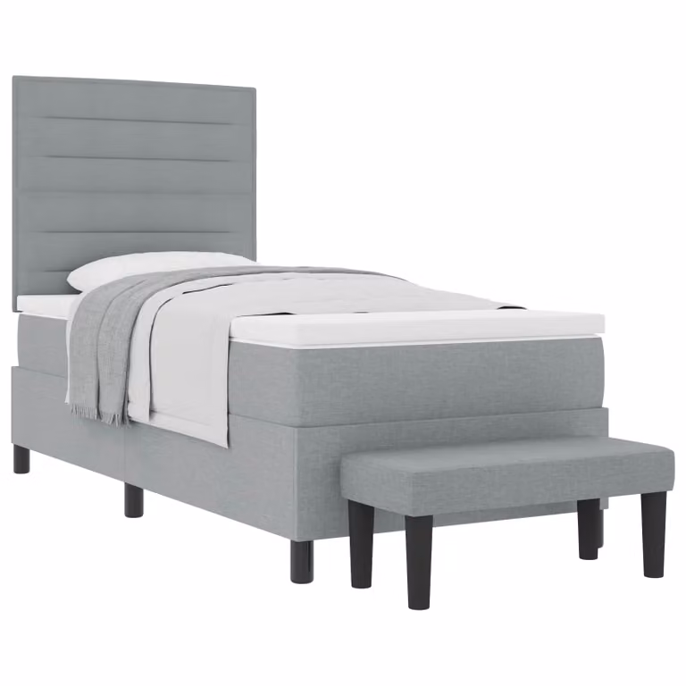 Letto ibrido con molle a tasche e testiera vidaXL, Grigio, L 80 x P 200 cm