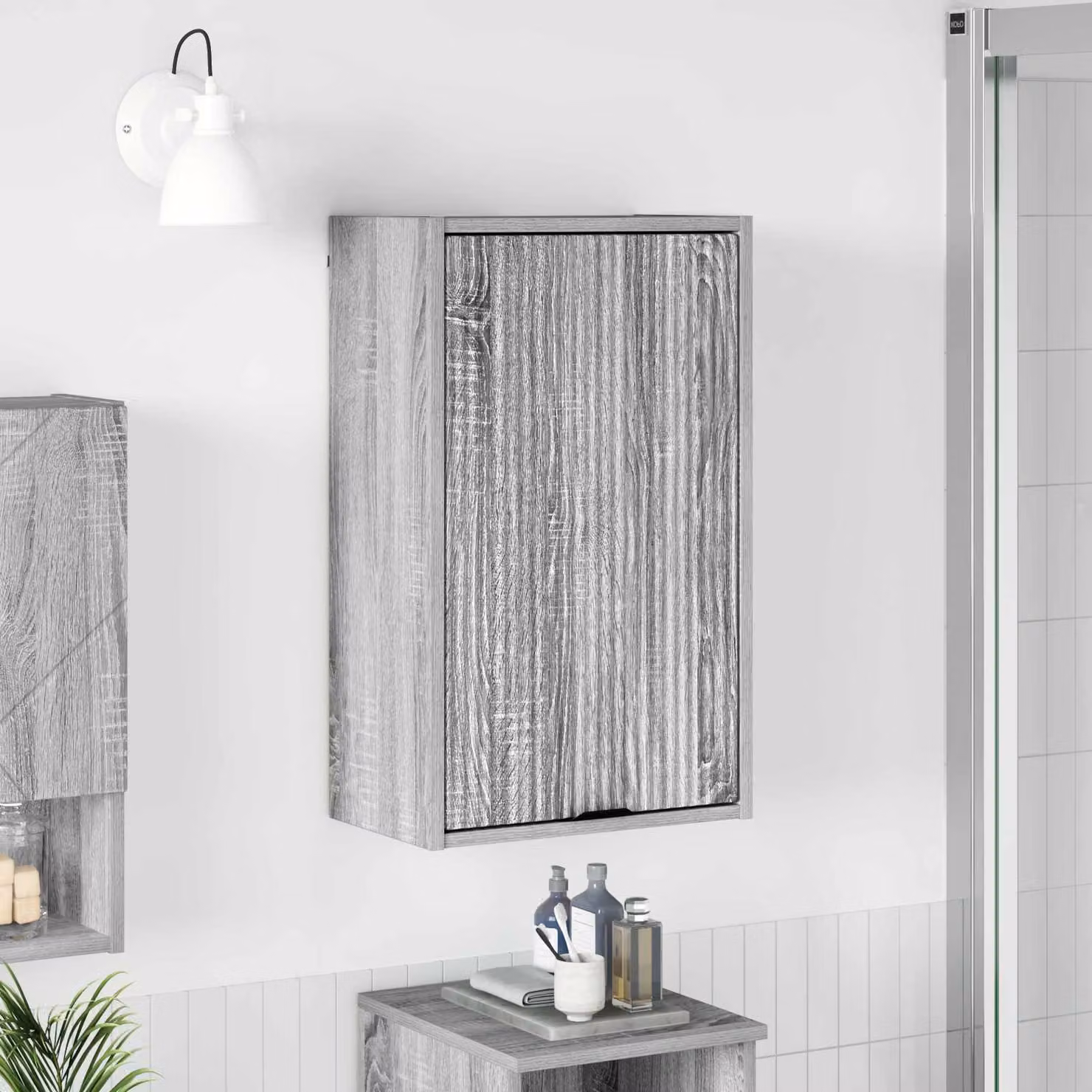 Mobile da bagno moderno vidaXL Grigio Sonoma L/P/H: 39 x 23,5 x 65 cm
