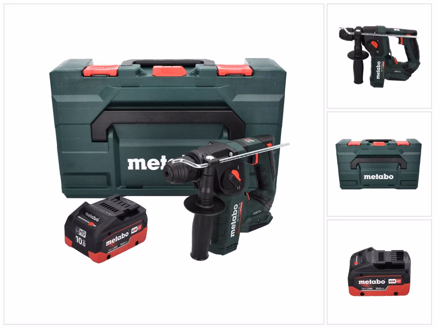 Metabo BH 18 LTX BL 16 Tassellatore a batteria 18 V 1.3 J SDS-plus Brushless + 1x Batteria 10,0 Ah + Valigetta MetaBOX - senza caricabatterie