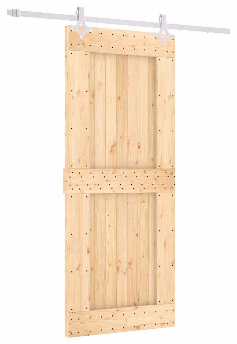 Porta scorrevole Naturale e Bianco 85 x 210 cm