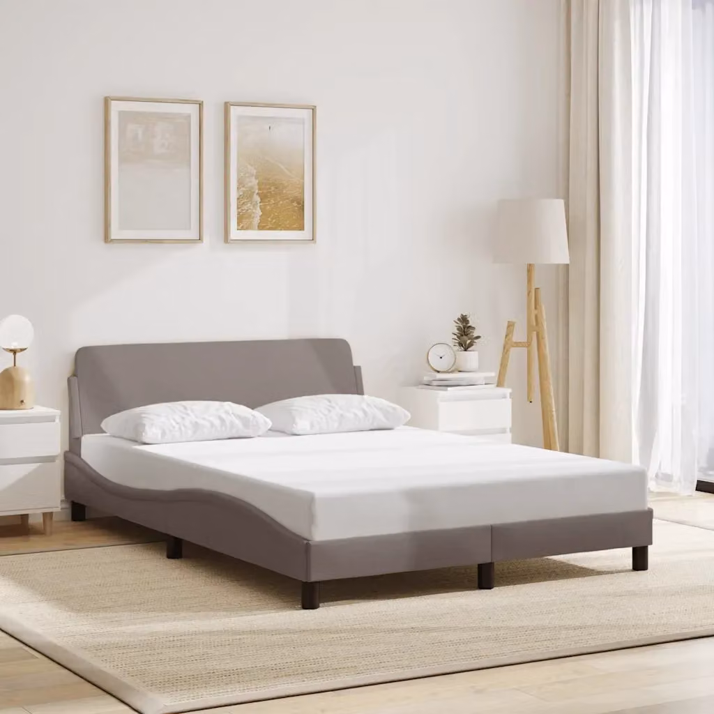 Giroletto Dover Letto Matrimoniale Beige in Tessuto con Struttura in Legno e Metallo L/P/H: 120 x 200 cm – 2