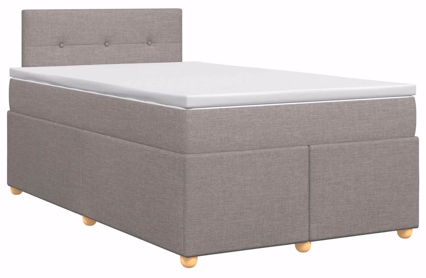 Letto a molle con materasso Taupe 120 x 200 cm in tessuto