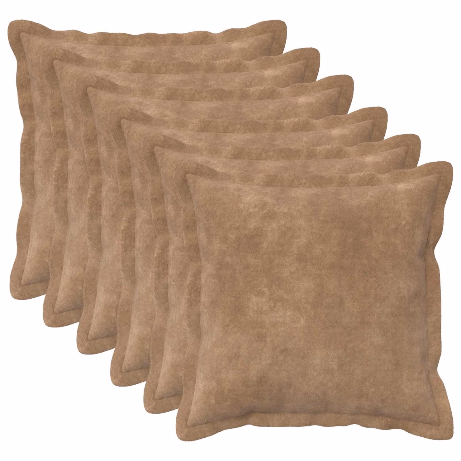vidaXL Cuscino con cuscino HOUTEN 6 pz Tortora Fleece in microfibra