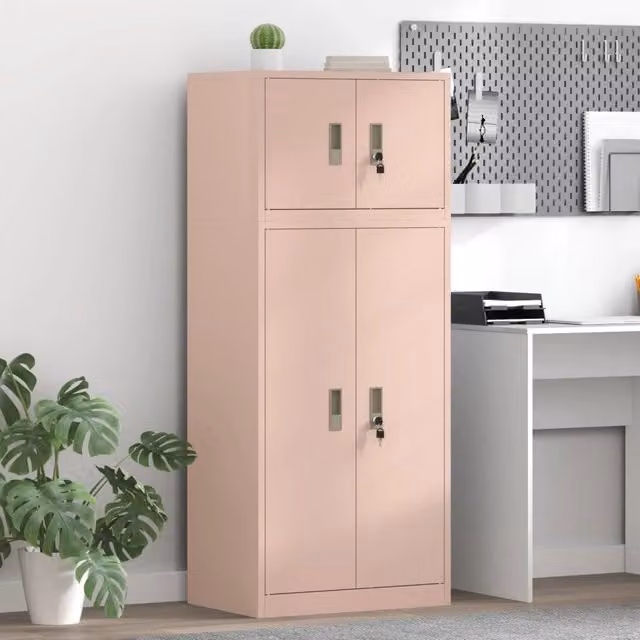Armadio in metallo vidaXL rosa con ante a battente e serratura L/P/H: 60 x 40 x 145 cm – 1