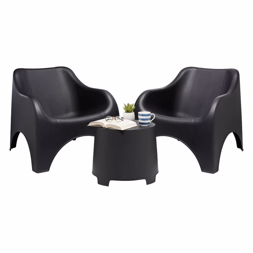 Set Salotto da Esterno Cormons DMORA con Divano a 2 Posti e Tavolino, Grigio Antracite – 2