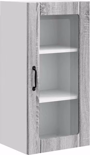 Armadio da cucina a parete moderno con ripiani 40 x 31 x 80 cm in legno multistrato grigio sonoma 02_0054341