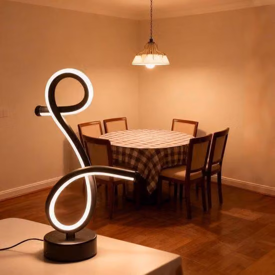 Lampada da tavolo a LED a spirale, dal design unico, con dimmer – 3 livelli di luminosità ideali per la camera da letto, il soggiorno e l'arredamento della casa – perfetta per l'ufficio e la libreria