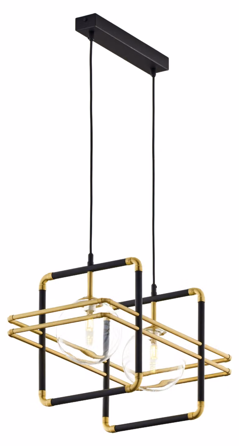 Lampada a sospensione FIORI nero-oro 2xG9x8W in metallo, dimensioni: 115x51x26 cm, IP20, Jupiter