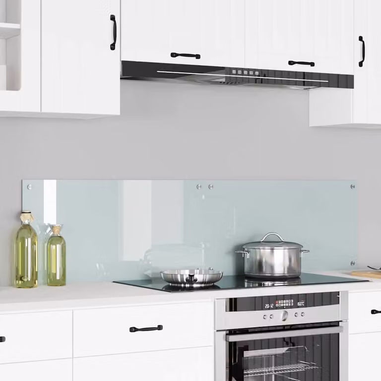 Set di 2 schienali per cucina vidaXL in vetro temperato bianco, L: 80 cm, P: 40 cm