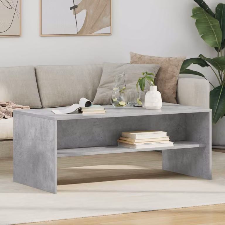 vidaXL Tavolino da salotto moderno rettangolare in MDF grigio L: 100 cm, P: 50 cm, H: 40 cm