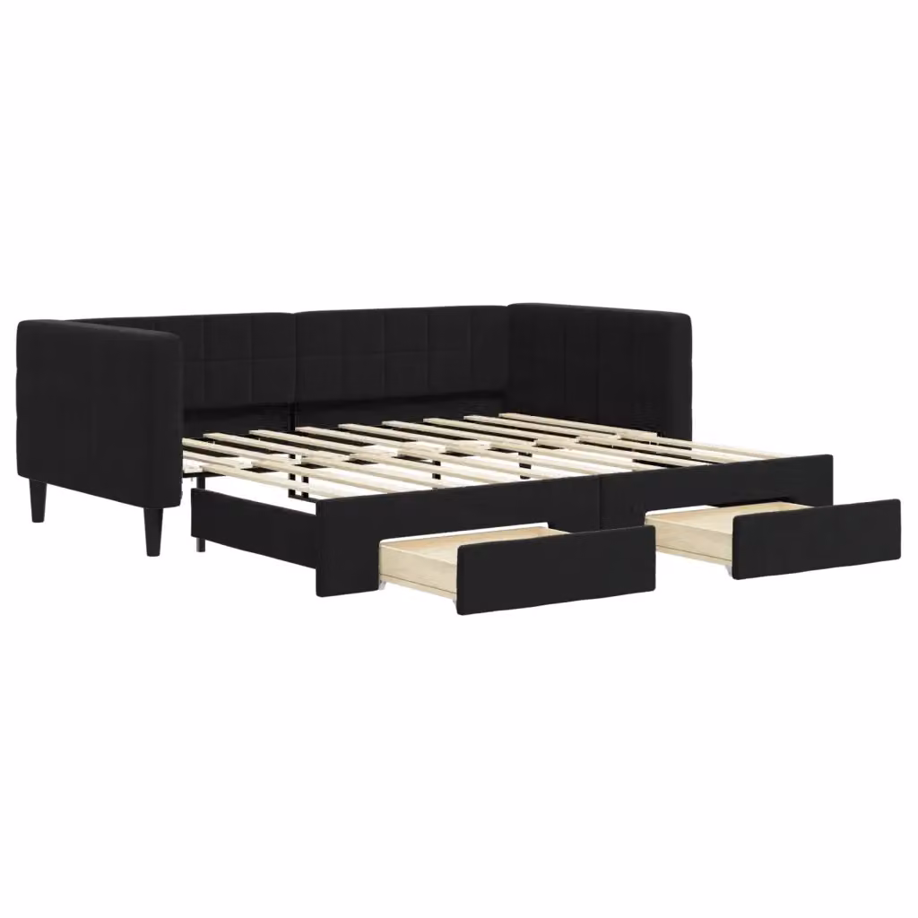 Divano Letto Moderno vidaXL in Velluto Nero per Soggiorno e Camera da Letto – 2