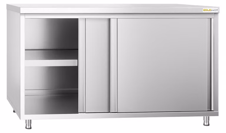Mobile basso in acciaio inossidabile, dimensioni 1500x700 mm, linea PREMIUM - GOLDINOX